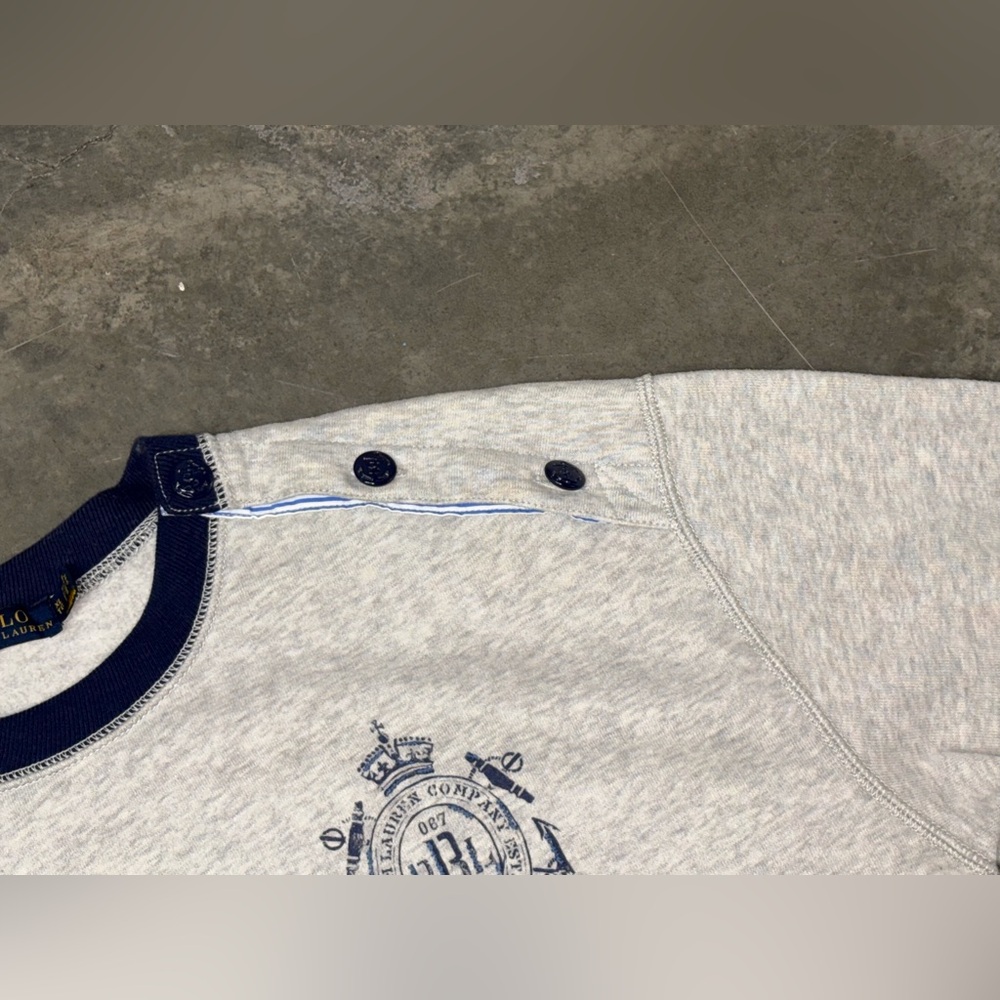 Polo by Ralph Lauren Gray and Blue Crew Neck Sweater - Picture 6 of 16